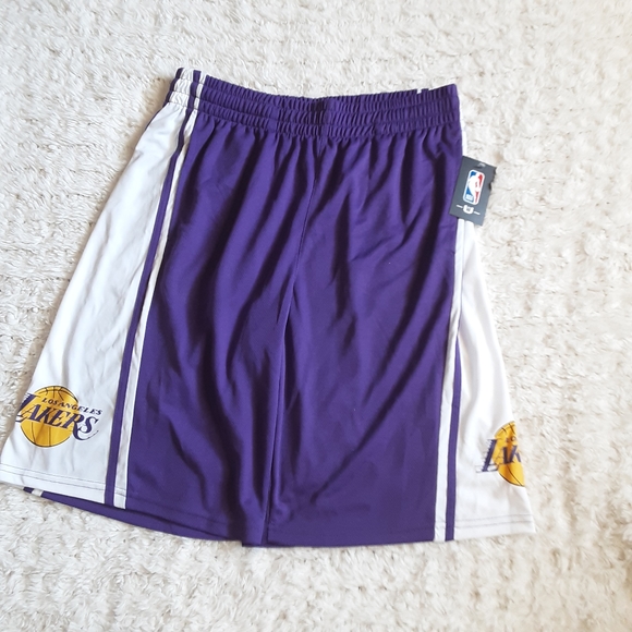 NBA MEN'S  LOS ANGELES LAKERS BASKETBALL SHORTS NWT - Picture 2 of 7